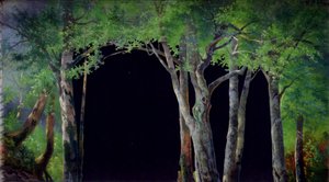 Konzerthaus Ravensburg, decorado con una escena de bosque de Wilhelm Plappert